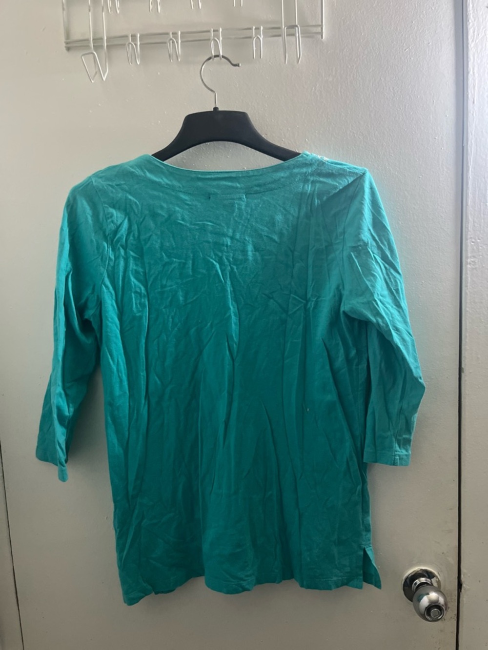 Project Women’s Turquoise Embroidered V-Neck Top - Picture 4 of 4
